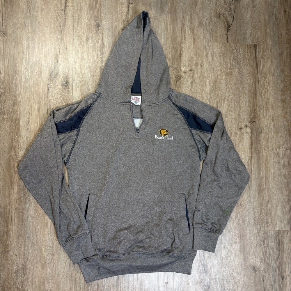 Game Boar's Head Gray Fleece Hoodie Pullover Sweatshirt Medium